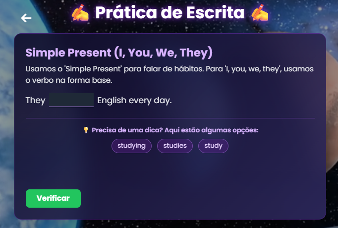 Demonstração da funcionalidade de Conversas com IA